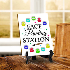 Signs ByLITA Face Painting Station, Table Sign with Acrylic Stand (6x8“)
