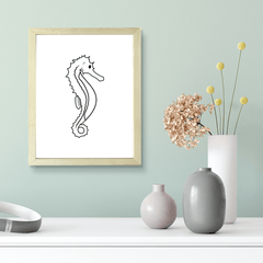 Designs ByLITA Seahorse Outlined version, Wall Print Animals Art | Family Presents | Bedroom | Stylish Kindergarten Decor
