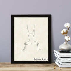 Goddess Squat, FRAMED Print Yoga Wall Art