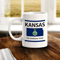 Designs ByLITA Kansas: The Sunflower State 11oz Plastic or Ceramic Coffee Mug | State Pride Collection