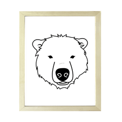 Designs ByLITA Polar Bear Outlined version, Wall Print Animals Art | Family Presents | Bedroom | Stylish Kindergarten Decor