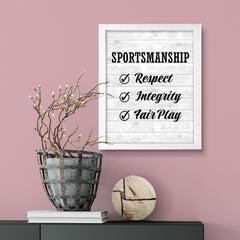 Signs ByLITA Sportsmanship: Respect, Integrity, Fair Play, Framed Print Inspirational - Wall Art Collection - Elevate Your Space with Timeless Beauty and Inspiring Designs Wall Art