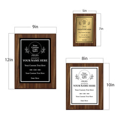 Custom Insert Your Logo (Circle) Wreath Award Wooden Plaque | Recognition of Achievement and Service Personalizable Plaques