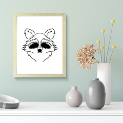 Designs ByLITA Racoon Outlined version, Wall Print Animals Art | Family Presents | Bedroom | Stylish Kindergarten Decor