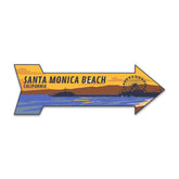 Arrow Shape Plus Santa Monica Beach, California 12x4" Wall or Door Sign | Stylish Famous US Beach Souvenirs