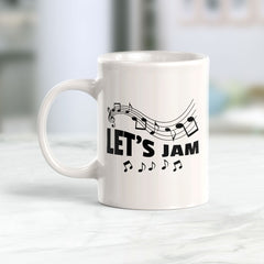 Let's Jam 11oz Plastic or Ceramic Mug | Novelty Cup for Musicians