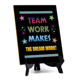 Team Work Makes The Dream Work! Table Sign with Acrylic Stand (6x8“) | Classroom & Home Decor