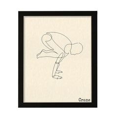 Crane, FRAMED Print Yoga Wall Art