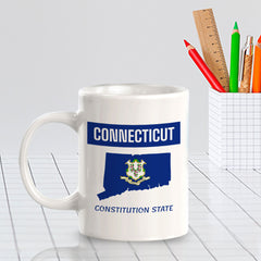 Designs ByLITA Connecticut: Constitution State 11oz Plastic or Ceramic Coffee Mug | State Pride Collection