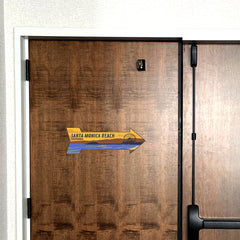 Arrow Shape Plus Santa Monica Beach, California 12x4" Wall or Door Sign | Stylish Famous US Beach Souvenirs