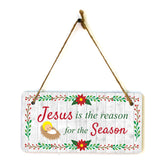 Jesus is the Reason for the Season 5x10 Hanging Wall or Door Sign | Funny Religious Home Decor