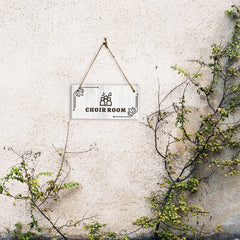 Choir Room 5x10 Hanging Plus Wall or Door Sign | Religious Rustic Wood Sign