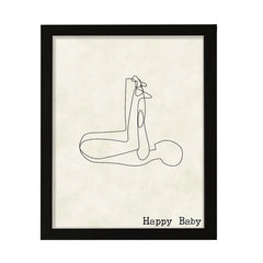 Happy Baby, FRAMED Print Yoga Wall Art