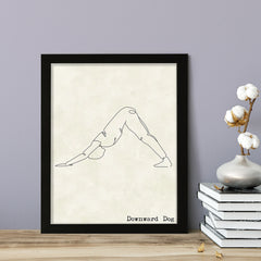 Downward Dog, FRAMED Print Yoga Wall Art