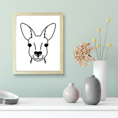 Designs ByLITA Kangaroo Outlined version, Wall Print Animals Art | Family Presents | Bedroom | Stylish Kindergarten Decor