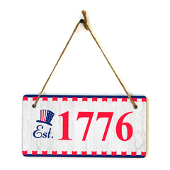 Est. 1776 5x10 Hanging Plus Wall or Door Sign | Patriotic Home & Office Decor