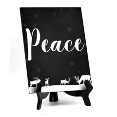 Peace Sign with Easel, Reindeer Design (6 x 8")
