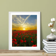 Designs ByLITA Poppy Field Twilight, Wall Print Art | Beautiful Flowers | Stylish Modern Decoration For The Home and Office