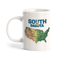 Designs ByLITA South Dakota: Great Faces, Great Places 11oz Plastic or Ceramic Coffee Mug | State Pride Collection