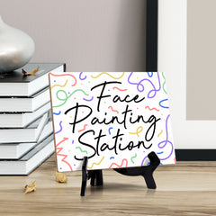 Signs ByLITA Face Painting Station Wedding Decoration Table Sign with Acrylic Stand (6x8“)