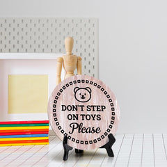 Signs ByLITA Round Don't Step On Toys Please Table Sign (5x5")