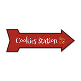 Arrow Shape Plus Cookies Station 12x4" Wall or Door Sign | Christmas Holiday Decoration