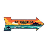 Arrow Shape Plus Huntington Beach, California 12x4" Wall or Door Sign | Stylish Famous US Beach Souvenirs