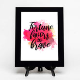 Fortune Favors The Brave Decorative Wall Plaque (Full Color) | Positive Affirmation Inspiration Décor