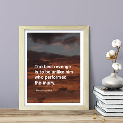 The best revenge is to be unlike him who performed the injury - Marcus Aurelius, Framed Print | Stoic Wisdom Inspirational Quotes