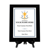 Golf Customizable Black Frame Wooden Award Plaque | Easel Mount Option | Achievement and Recognition Personalizable Plaques