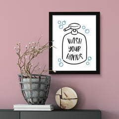 Wash Your Hands, Bathroom Framed Wall Art, Home Décor Prints