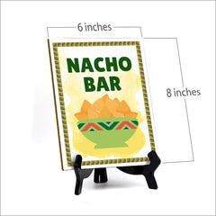 Signs ByLITA Nacho Bar Nachos, Table Sign with Acrylic Stand (6x8“)