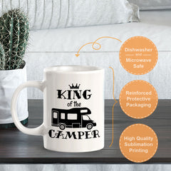 King Of The Camper 11oz Plastic or Ceramic Mug | RV Camper Lifestyle