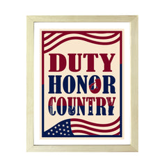Designs ByLITA Duty, Honor, Country, Wall Print Art | USA Patriotic Decoration (Unframed or Framed)