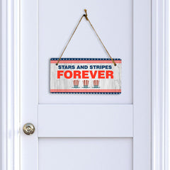 Stars And Stripes Forever 5x10 Hanging Plus Wall or Door Sign | USA Home Décor