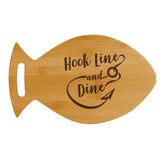 Designs ByLITA Hook Line and Dine 14 x 8.5" Fish Shape Cutting Board | Kitchen Chopping Board