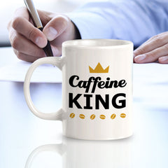 Designs ByLITA Caffeine King Office Workspace Home Family 11oz Plastic/Ceramic Coffee Mug