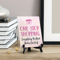 Signs ByLITA One-Stop Shopping: Everything You Need Under One Roof Table Sign With Acrylic Stand (6x8?