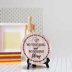 Sign ByLITA Round No Touching and No Kissing Please Table Sign (5x5")