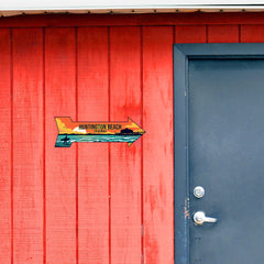 Arrow Shape Plus Huntington Beach, California 12x4" Wall or Door Sign | Stylish Famous US Beach Souvenirs