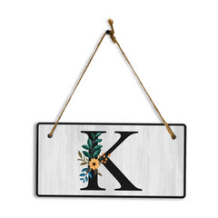 K Flower Decor 5x10 Hanging Wall or Door Sign | Alphabet Letter Room Decoration