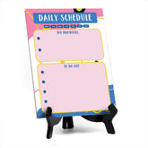 Daily Schedule Dry Wipe Liquid Chalk Table Sign (6x8") Office And Home Reminders | Personal Schedule | No Pen Included