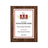 BBQ Master Competition Customizable Award Plaque | Easel Mount Option | Achievement and Recognition Personalizable Plaques