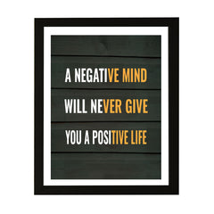 Designs ByLITA A Negative Mind Will Never Give You A Positive Life, Wall Print Art | Motivational Home Decor