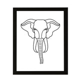 Designs ByLITA Elephant Outlined version, Wall Print Animals Art | Family Presents | Bedroom | Stylish Kindergarten Decor