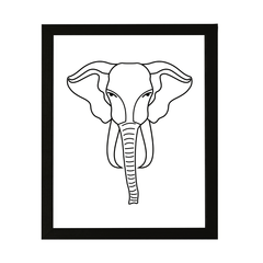 Designs ByLITA Elephant Outlined version, Wall Print Animals Art | Family Presents | Bedroom | Stylish Kindergarten Decor