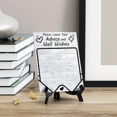 Please leave your advice and well wishes table Sign (6x8) Office And Home Reminders | Personal Schedule | No Pen Included