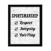 Signs ByLITA Sportsmanship: Respect, Integrity, Fair Play, Framed Print Inspirational - Wall Art Collection - Elevate Your Space with Timeless Beauty and Inspiring Designs Wall Art
