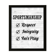 Signs ByLITA Sportsmanship: Respect, Integrity, Fair Play, Framed Print Inspirational - Wall Art Collection - Elevate Your Space with Timeless Beauty and Inspiring Designs Wall Art