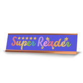 Signs ByLITA Super Reader Award, Gold Frame Desk Sign (2x8)